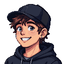 Young person with fair skin, wearing a dark baseball cap and large black ear expansions, smiles widely. They are shown from the chest up in a dark hoodie.