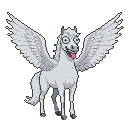Goofy Pegasus: Whimsical Wings, Wide Eyes, Retro Charm