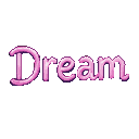 Glowing pink neon word "Dream" on a black background.
