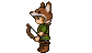 Lone adventurer with fox-eared hat and green tunic, holding a bow.