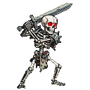 Glow-Eyed Skeleton Warrior: Ready to Strike
