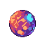 A glowing, amorphous orb with swirling patches of purple, orange, and blue.