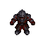 Hulking knight in dark, blood-splattered armor, top-down perspective.