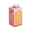 A carton of peach juice with a pale, ridged cap and a visible barcode.