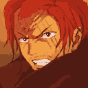 Fierce warrior with fiery red hair, facial scars, furrowed brow, and bared teeth.